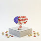 USA Patriotic Gold Elephant Head Brooch Pin