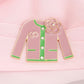 AKA Pink Green Brooch Camellia Sweater Pin