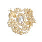 Brooch Gold Multicolor Glass Crystal Bee Flower