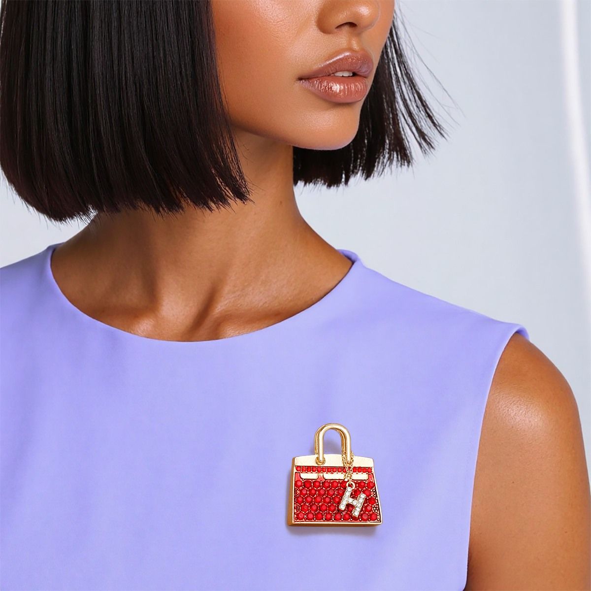 Brooch Red Mini Iconic Handbag Parisian Pin