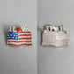 I LOVE American Flag Silver Patriotic Brooch Pin