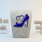 Glass Crystal Blue High Heel and Heart ZPB Brooch