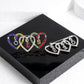 OES Multicolor Triple Heart Rhinestone Brooch