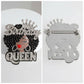 Silver Birthday Queen Afro Crown Rhinestone Brooch
