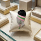 AKA Rhinestone Pink Green Woman Profile Brooch
