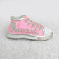 Pink Breast Cancer Hope Sneaker Silver Brooch Pin