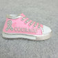 Pink Breast Cancer Hope Sneaker Silver Brooch Pin