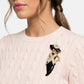 Black Breast Cancer Pink Ribbon Lady Gold Brooch