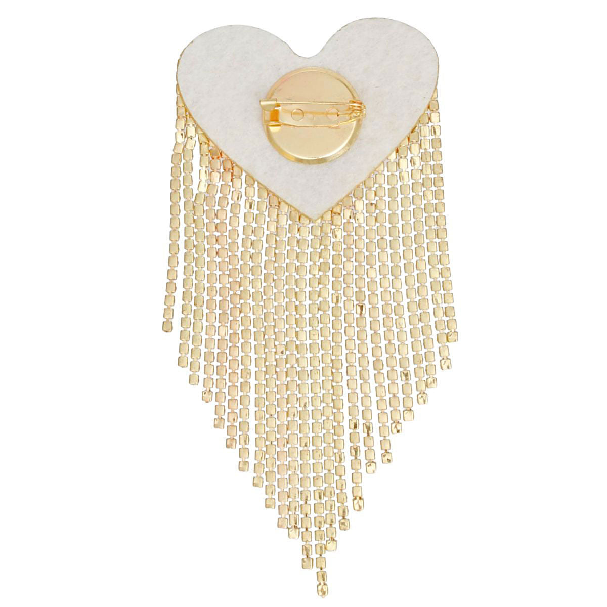 Brooch Pink Playful and Flirty Fringe Heart Pin