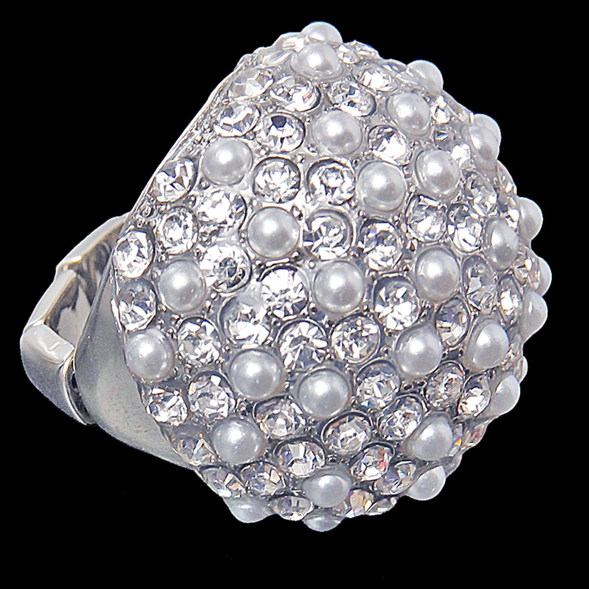 Silver Pearl Dome Stone Ring