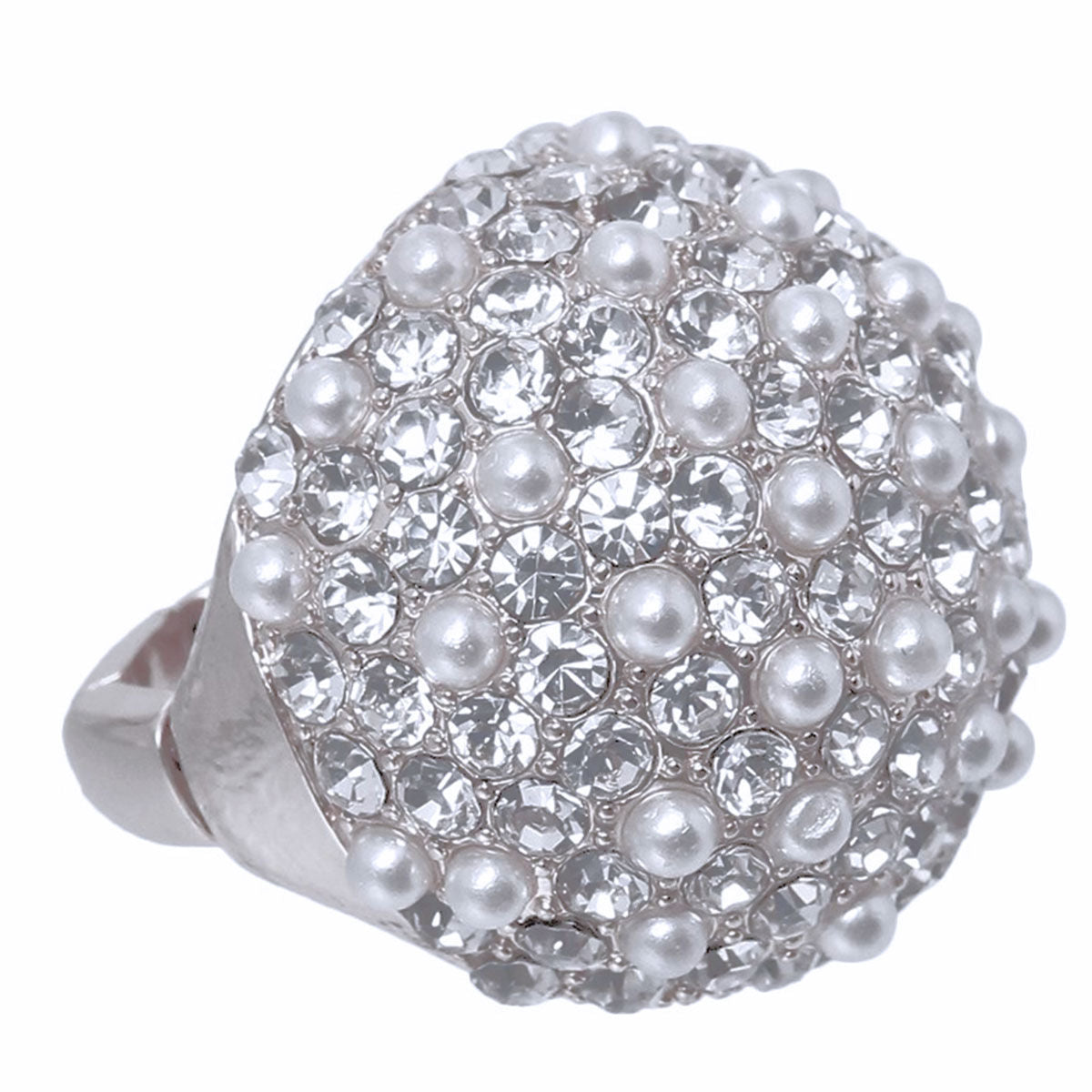 Silver Pearl Dome Stone Ring
