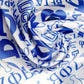 ZPB Sorority Blue and White Silky Square Scarf 70 cm