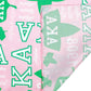 AKA Sorority Pink and Green Silky Square Scarf 70 cm