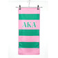 AKA Pink and Green Microfiber Stripe Hand Towel