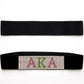AKA Rhinestone Wide Black Stretch Canvas Belt