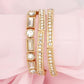Bracelets Vintage Gold Rhinestone Stretch Set