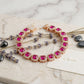 Tennis Pink Cushion Cut Crystal Halo Luxe Bracelet