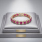 Tennis Pink Cushion Cut Crystal Halo Luxe Bracelet