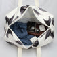 Travel Bag Cream Quilted Pretty Black Bow Duffel