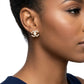 Stud Parisian Gold Double C Pearl Stone Earrings