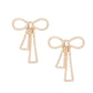 Studs Gold Cream Pearl Ribbon Bow Earrings Women