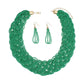 Collard Green Seed Bead Braided Collar Necklace