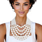Pearl Bib Layered White Delicately Draped Necklace