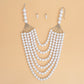 Pearl Long Layer 6 Strand White Chunky Necklace