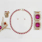 Tennis Pink Cushion Cut Crystal Halo Luxe Necklace