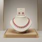 Tennis Pink Cushion Cut Crystal Halo Luxe Necklace