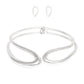 Choker Rigid Looped Silver Metal Hinge Collar