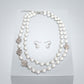 White Pearl Lucky Charm Layered Necklace Set