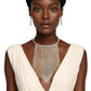 Bib Silver Ball Chain Fringe Necklace for Women