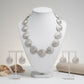 Silver Textured Spiral Shell Link Collar Necklace