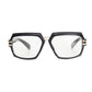 Retro Black Gold Clear Glasses