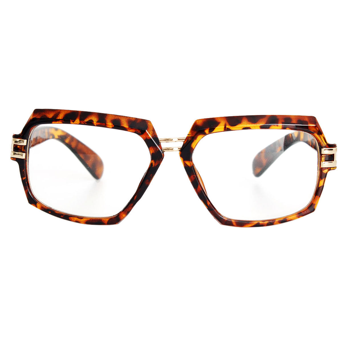 Retro Tortoise Gold Clear Glasses