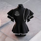 AKA Shield X-Large Black & White Trim Peplum Top