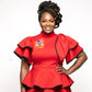 DST Red X-Large Violet Peplum Top