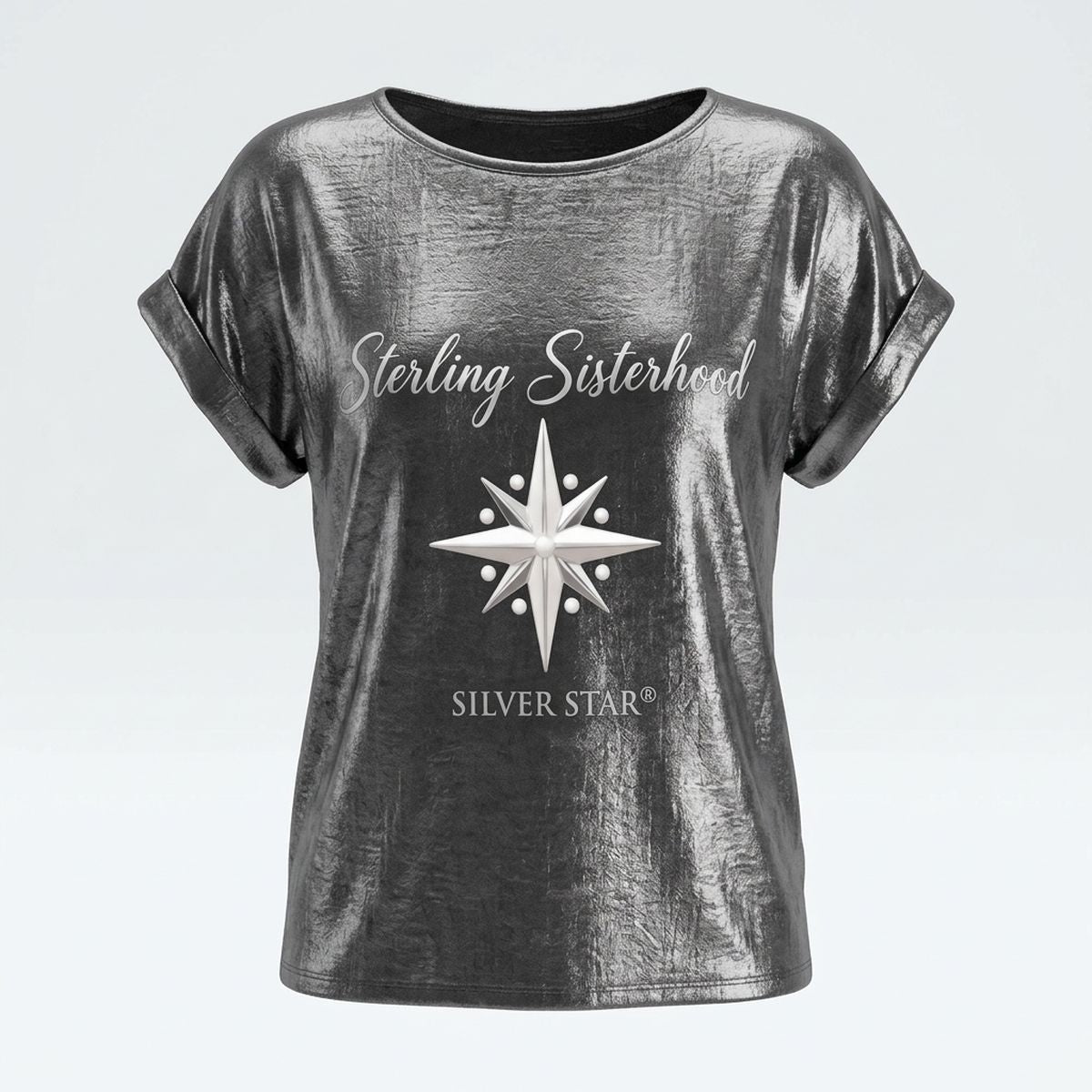 XLarge AKA Sterling Silver Sisterhood Metallic Top