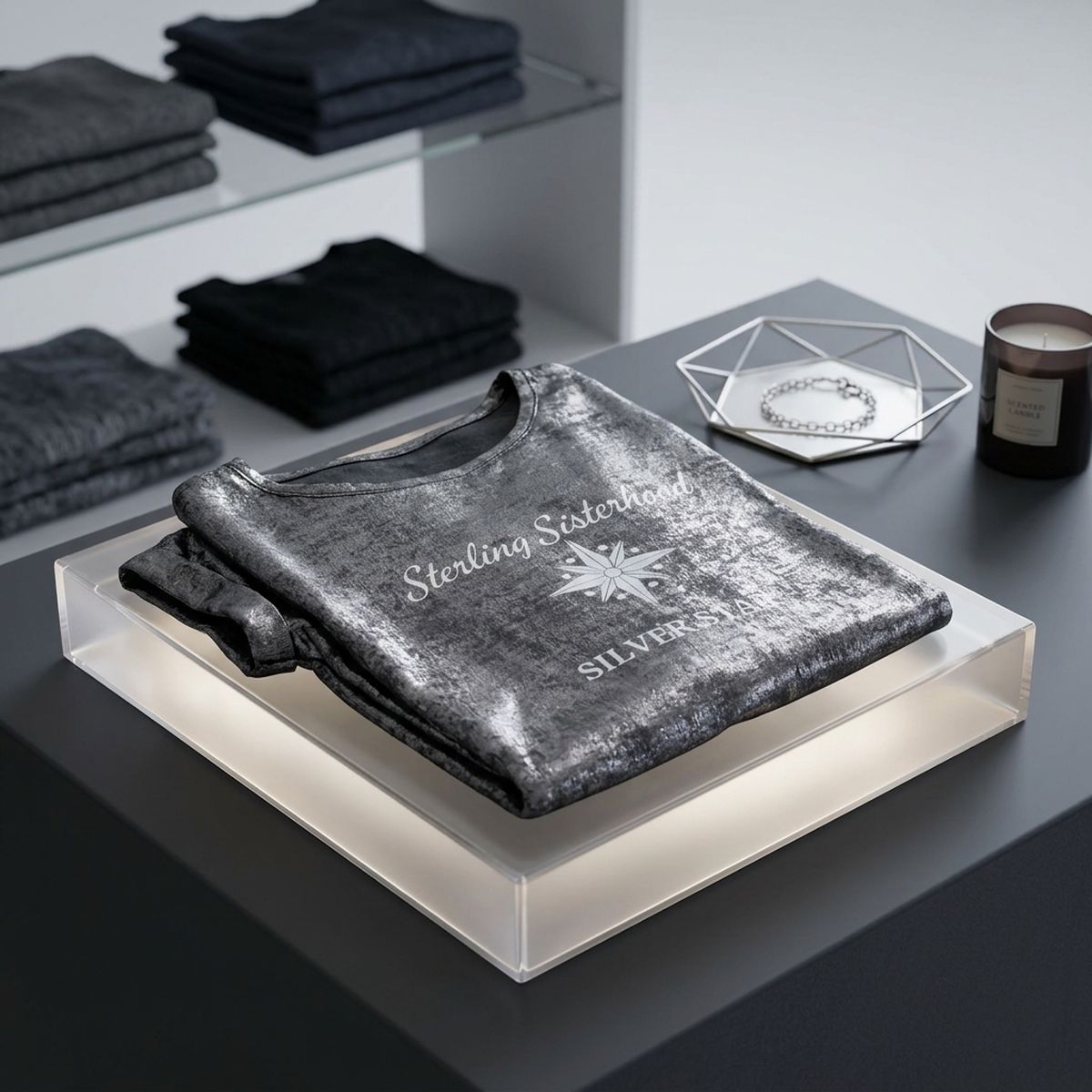 XLarge AKA Sterling Silver Sisterhood Metallic Top