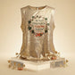 XLarge AKA Golden Soror Metallic Sleeveless Top