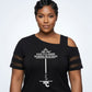 3XL AKA Black Cold Shoulder Cutout Athletic Top