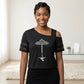 Medium AKA Black Cold Shoulder Cutout Athletic Top