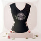 AKA X-Large Black Flower Cut Out Sleeveless Top