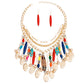 Necklace Gold Chain Ornamental Layered Fringe Set