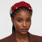 Headband Elephant Embroidered Burgundy Knot Style