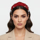 Headband Elephant Embroidered Burgundy Knot Style