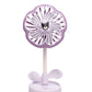 Portable Desk Fan Purple Flower Pot Kuromi