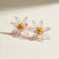 Stud Light Pink Tropical Flower Oversized Earrings