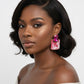 Drop Retro Glam Fuchsia Crystal Marble Earrings